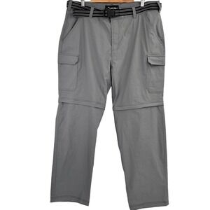 Denali Convertible Hiking Pants Mens 38x30 Zip Off Into Shorts Gray Stretch‎